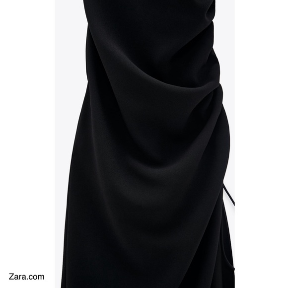 ZARA | NWT LONG DRAPED STRAPPY SEXY MAXI DRESS HIGH SLIT FORMAL GOWN PROM - Picture 11 of 13